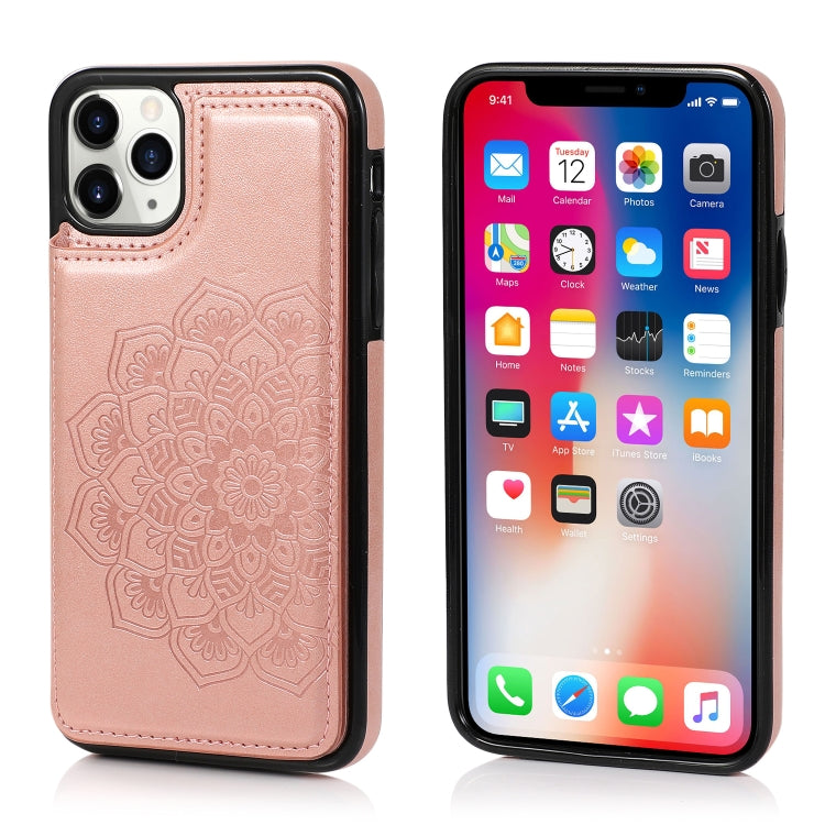 Double Buckle Mandala Pattern PU+TPU Protective Case with Card Slots & Holder & Photo Frame, For iPhone SE 2022 / SE 2020 / 8 / 7, For iPhone 7 Plus / 8 Plus, For iPhone X / XS, For iPhone XR, For iPhone XS Max, For iPhone 11, For iPhone 11 Pro        ...
