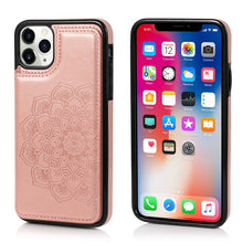 Load image into Gallery viewer, Double Buckle Mandala Pattern PU+TPU Protective Case with Card Slots &amp; Holder &amp; Photo Frame, For iPhone SE 2022 / SE 2020 / 8 / 7, For iPhone 7 Plus / 8 Plus, For iPhone X / XS, For iPhone XR, For iPhone XS Max, For iPhone 11, For iPhone 11 Pro        ...