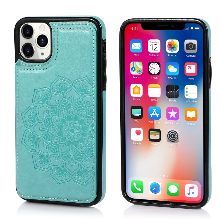 Double Buckle Mandala Pattern PU+TPU Protective Case with Card Slots & Holder & Photo Frame, For iPhone SE 2022 / SE 2020 / 8 / 7, For iPhone 7 Plus / 8 Plus, For iPhone X / XS, For iPhone XR, For iPhone XS Max, For iPhone 11, For iPhone 11 Pro        ...