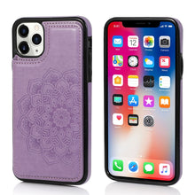 Load image into Gallery viewer, Double Buckle Mandala Pattern PU+TPU Protective Case with Card Slots &amp; Holder &amp; Photo Frame, For iPhone SE 2022 / SE 2020 / 8 / 7, For iPhone 7 Plus / 8 Plus, For iPhone X / XS, For iPhone XR, For iPhone XS Max, For iPhone 11, For iPhone 11 Pro        ...