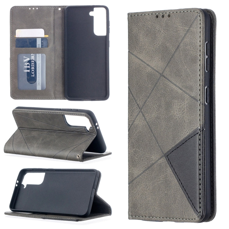 Rhombus Texture Horizontal Flip Magnetic Leather Case with Holder & Card Slots, For Samsung Galaxy S21 5G, For Samsung Galaxy S21+ 5G, For Samsung Galaxy S21 Ultra 5G
