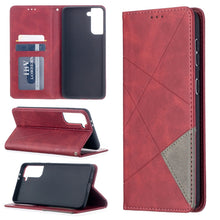 Load image into Gallery viewer, Rhombus Texture Horizontal Flip Magnetic Leather Case with Holder &amp; Card Slots, For Samsung Galaxy S21 5G, For Samsung Galaxy S21+ 5G, For Samsung Galaxy S21 Ultra 5G