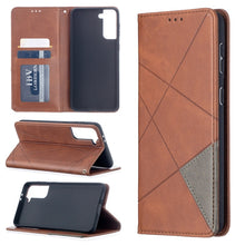 Load image into Gallery viewer, Rhombus Texture Horizontal Flip Magnetic Leather Case with Holder &amp; Card Slots, For Samsung Galaxy S21 5G, For Samsung Galaxy S21+ 5G, For Samsung Galaxy S21 Ultra 5G