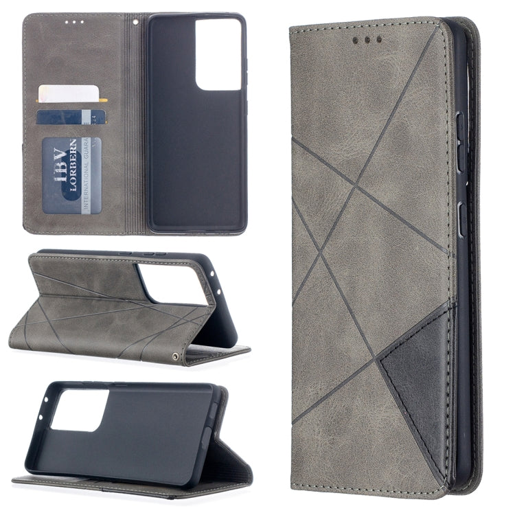 Rhombus Texture Horizontal Flip Magnetic Leather Case with Holder & Card Slots, For Samsung Galaxy S21 5G, For Samsung Galaxy S21+ 5G, For Samsung Galaxy S21 Ultra 5G