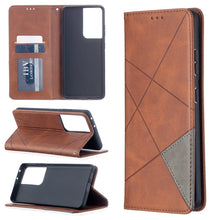 Load image into Gallery viewer, Rhombus Texture Horizontal Flip Magnetic Leather Case with Holder &amp; Card Slots, For Samsung Galaxy S21 5G, For Samsung Galaxy S21+ 5G, For Samsung Galaxy S21 Ultra 5G