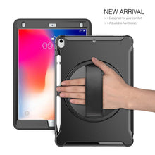 Load image into Gallery viewer, 360 Degree Rotation PC+TPU Protective Cover with Holder &amp; Hand Strap, For iPad Pro 10.5 inch, For iPad mini (2019) &amp; mini 4, For iPad mini 3 &amp; 2 &amp; 1, For iPad 9.7 inch (2017)
