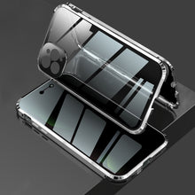 Load image into Gallery viewer, Four-corner Shockproof Anti-peeping Magnetic Metal Frame Double-sided Tempered Glass Case, For iPhone 11 Pro Max, For iPhone 12, For iPhone 11 Pro, For iPhone 12 Pro, For iPhone 12 Pro Max