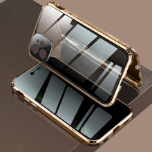 Load image into Gallery viewer, Four-corner Shockproof Anti-peeping Magnetic Metal Frame Double-sided Tempered Glass Case, For iPhone 11 Pro Max, For iPhone 12, For iPhone 11 Pro, For iPhone 12 Pro, For iPhone 12 Pro Max