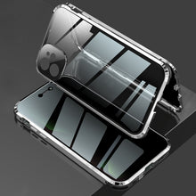 Load image into Gallery viewer, Four-corner Shockproof Anti-peeping Magnetic Metal Frame Double-sided Tempered Glass Case, For iPhone 11 Pro Max, For iPhone 12, For iPhone 11 Pro, For iPhone 12 Pro, For iPhone 12 Pro Max