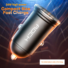 Load image into Gallery viewer, ROCK H11 4.8A 24W Mini Dual USB Car Charger, H11