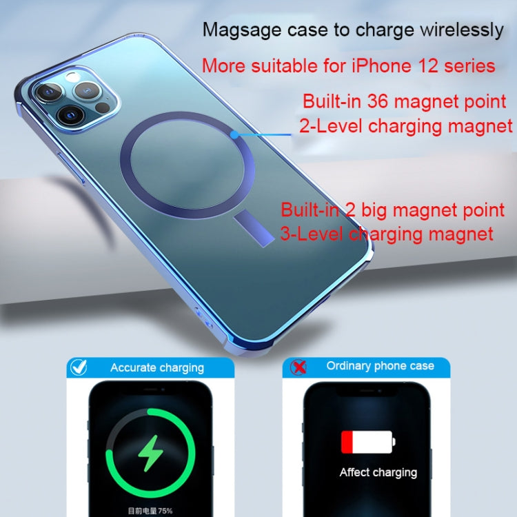 Straight Side Laser Plating Full Coverage Clear TPU Shockproof Magsafe Case, For iPhone 12 mini, For iPhone 12 Pro, For iPhone 12 Pro Max