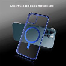 Load image into Gallery viewer, Straight Side Laser Plating Full Coverage Clear TPU Shockproof Magsafe Case, For iPhone 12 mini, For iPhone 12 Pro, For iPhone 12 Pro Max