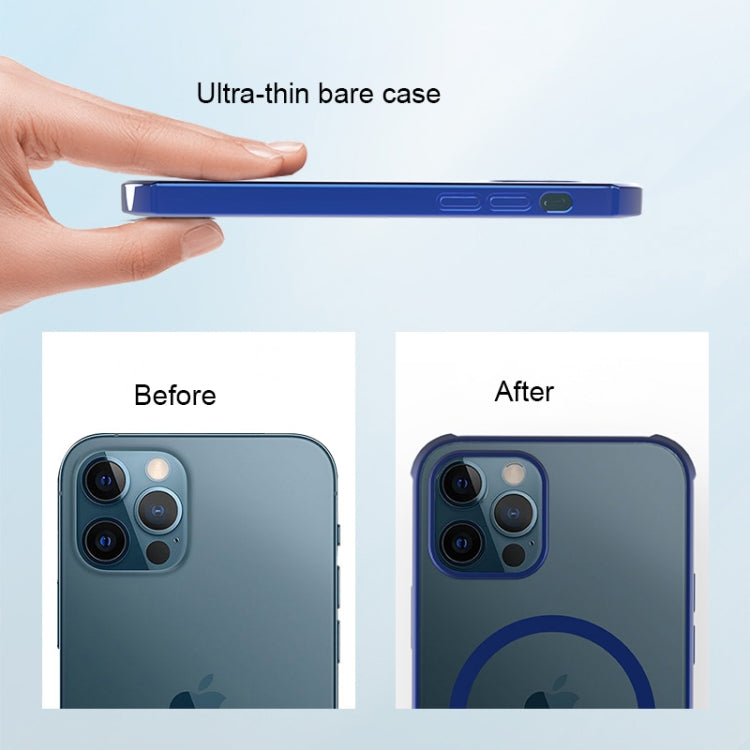Straight Side Laser Plating Full Coverage Clear TPU Shockproof Magsafe Case, For iPhone 12 mini, For iPhone 12 Pro, For iPhone 12 Pro Max