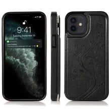 Load image into Gallery viewer, Butterflies Flowers Double Buckle PU + TPU Protective Case with Holder &amp; Card Slots &amp; Photo Frame, For iPhone 12 mini, For iPhone 12 / 12 Pro, For iPhone 12 Pro Max