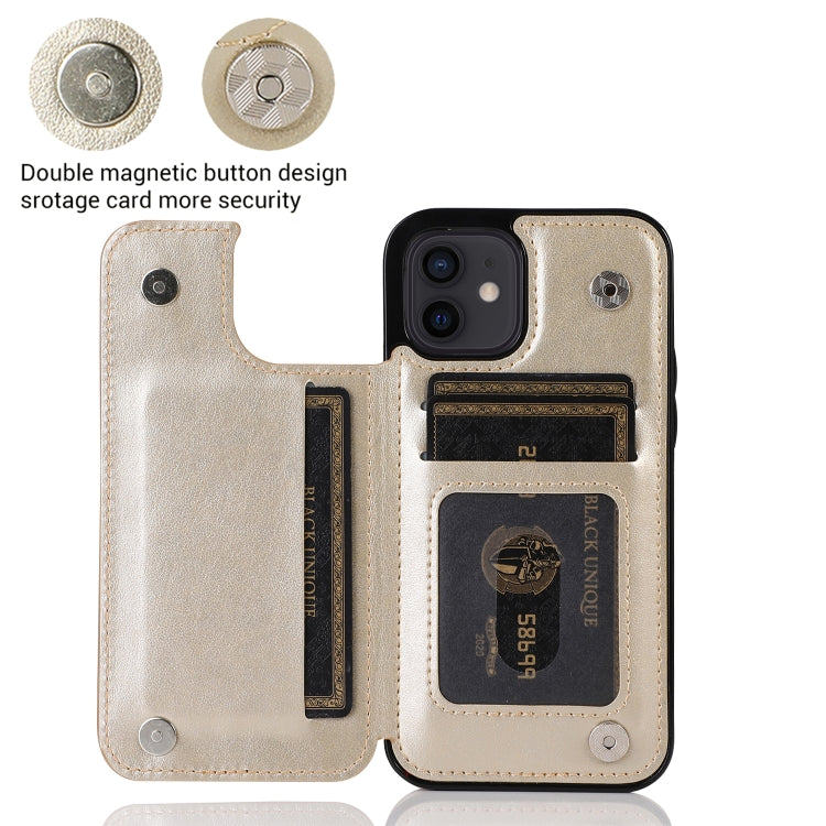 Butterflies Flowers Double Buckle PU + TPU Protective Case with Holder & Card Slots & Photo Frame, For iPhone 12 mini, For iPhone 12 / 12 Pro, For iPhone 12 Pro Max