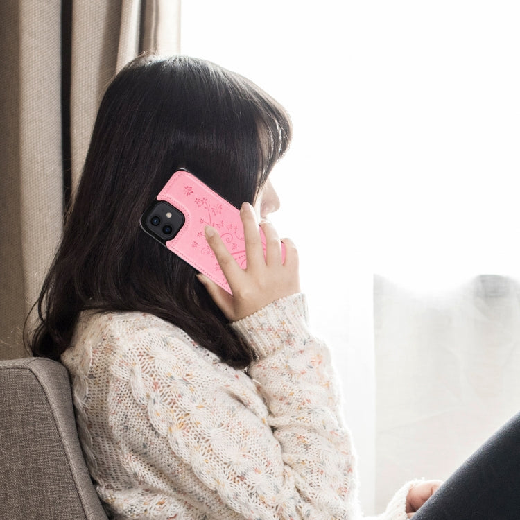 Butterflies Flowers Double Buckle PU + TPU Protective Case with Holder & Card Slots & Photo Frame, For iPhone 12 mini, For iPhone 12 / 12 Pro, For iPhone 12 Pro Max