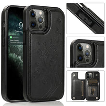 Load image into Gallery viewer, Butterflies Flowers Double Buckle PU + TPU Protective Case with Holder &amp; Card Slots &amp; Photo Frame, For iPhone 12 mini, For iPhone 12 / 12 Pro, For iPhone 12 Pro Max