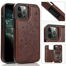 Load image into Gallery viewer, Butterflies Flowers Double Buckle PU + TPU Protective Case with Holder &amp; Card Slots &amp; Photo Frame, For iPhone 12 mini, For iPhone 12 / 12 Pro, For iPhone 12 Pro Max