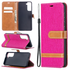 Color Matching Denim Texture Horizontal Flip Leather Case with Holder & Card Slots & Wallet & Lanyard, For Samsung Galaxy S21 5G, For Samsung Galaxy S21+ 5G, For Samsung Galaxy S21 Ultra 5G