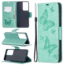 Load image into Gallery viewer, Embossing Two Butterflies Pattern Horizontal Flip PU Leather Case with Holder &amp; Card Slot &amp; Wallet &amp; Lanyard, For Samsung Galaxy S21 5G, For Samsung Galaxy S21+ 5G, For Samsung Galaxy S21 Ultra 5G
