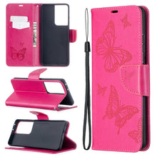 Load image into Gallery viewer, Embossing Two Butterflies Pattern Horizontal Flip PU Leather Case with Holder &amp; Card Slot &amp; Wallet &amp; Lanyard, For Samsung Galaxy S21 5G, For Samsung Galaxy S21+ 5G, For Samsung Galaxy S21 Ultra 5G