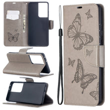 Load image into Gallery viewer, Embossing Two Butterflies Pattern Horizontal Flip PU Leather Case with Holder &amp; Card Slot &amp; Wallet &amp; Lanyard, For Samsung Galaxy S21 5G, For Samsung Galaxy S21+ 5G, For Samsung Galaxy S21 Ultra 5G