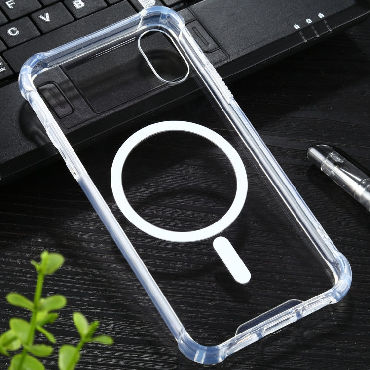 For iPhone XR Clear Four-corner Airbag Magnetic Shockproof Protective Magsafe Case, For iPhone XR