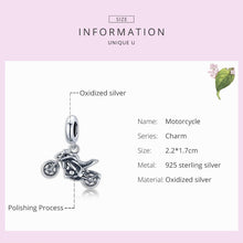 Load image into Gallery viewer, S925 Sterling Silver Motorcycle Pendant DIY Bracelet Necklace Accessories, Motorcycle