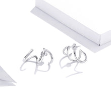 Load image into Gallery viewer, S925 Sterling Silver Simple Style Lines Women Earrings, Lines