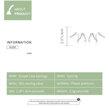 Load image into Gallery viewer, S925 Sterling Silver Simple Style Lines Women Earrings, Lines