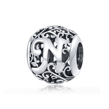 Load image into Gallery viewer, S925 Sterling Silver Mori Series Hollow Letters Beads DIY Bracelet Necklace Accessories