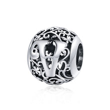 Load image into Gallery viewer, S925 Sterling Silver Mori Series Hollow Letters Beads DIY Bracelet Necklace Accessories