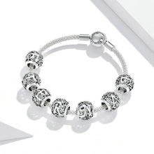Load image into Gallery viewer, S925 Sterling Silver Mori Series Hollow Letters Beads DIY Bracelet Necklace Accessories