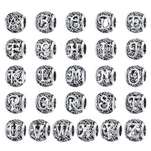Load image into Gallery viewer, S925 Sterling Silver Mori Series Hollow Letters Beads DIY Bracelet Necklace Accessories