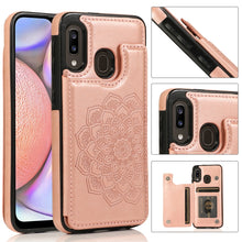 Load image into Gallery viewer, Double Buckle Mandala Pattern PU+TPU Protective Case with Card Slots &amp; Holder &amp; Photo Frame, For Samsung Galaxy A10e / A20e, For Samsung Galaxy A20 / A30, For Samsung Galaxy A50 / A50s, For Samsung Galaxy A51, For Samsung Galaxy A70                    ...