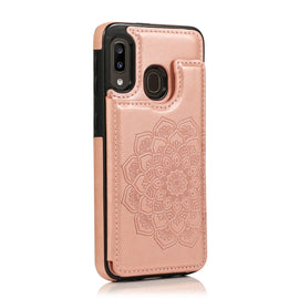 Double Buckle Mandala Pattern PU+TPU Protective Case with Card Slots & Holder & Photo Frame, For Samsung Galaxy A10e / A20e, For Samsung Galaxy A20 / A30, For Samsung Galaxy A50 / A50s, For Samsung Galaxy A51, For Samsung Galaxy A70                    ...