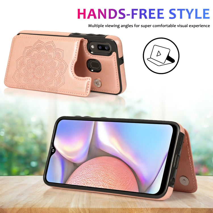 Double Buckle Mandala Pattern PU+TPU Protective Case with Card Slots & Holder & Photo Frame, For Samsung Galaxy A10e / A20e, For Samsung Galaxy A20 / A30, For Samsung Galaxy A50 / A50s, For Samsung Galaxy A51, For Samsung Galaxy A70                    ...