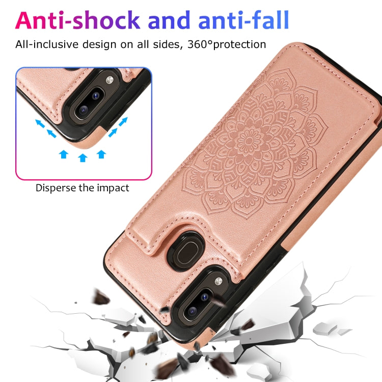 Double Buckle Mandala Pattern PU+TPU Protective Case with Card Slots & Holder & Photo Frame, For Samsung Galaxy A10e / A20e, For Samsung Galaxy A20 / A30, For Samsung Galaxy A50 / A50s, For Samsung Galaxy A51, For Samsung Galaxy A70                    ...