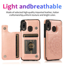 Load image into Gallery viewer, Double Buckle Mandala Pattern PU+TPU Protective Case with Card Slots &amp; Holder &amp; Photo Frame, For Samsung Galaxy A10e / A20e, For Samsung Galaxy A20 / A30, For Samsung Galaxy A50 / A50s, For Samsung Galaxy A51, For Samsung Galaxy A70                    ...