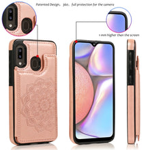 Load image into Gallery viewer, Double Buckle Mandala Pattern PU+TPU Protective Case with Card Slots &amp; Holder &amp; Photo Frame, For Samsung Galaxy A10e / A20e, For Samsung Galaxy A20 / A30, For Samsung Galaxy A50 / A50s, For Samsung Galaxy A51, For Samsung Galaxy A70                    ...