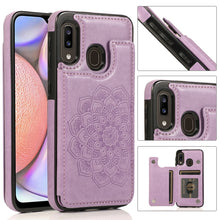 Load image into Gallery viewer, Double Buckle Mandala Pattern PU+TPU Protective Case with Card Slots &amp; Holder &amp; Photo Frame, For Samsung Galaxy A10e / A20e, For Samsung Galaxy A20 / A30, For Samsung Galaxy A50 / A50s, For Samsung Galaxy A51, For Samsung Galaxy A70                    ...