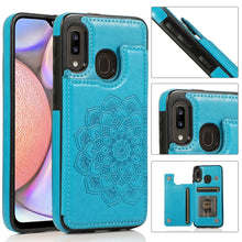 Load image into Gallery viewer, Double Buckle Mandala Pattern PU+TPU Protective Case with Card Slots &amp; Holder &amp; Photo Frame, For Samsung Galaxy A10e / A20e, For Samsung Galaxy A20 / A30, For Samsung Galaxy A50 / A50s, For Samsung Galaxy A51, For Samsung Galaxy A70                    ...