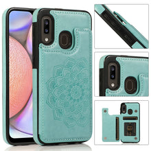 Load image into Gallery viewer, Double Buckle Mandala Pattern PU+TPU Protective Case with Card Slots &amp; Holder &amp; Photo Frame, For Samsung Galaxy A10e / A20e, For Samsung Galaxy A20 / A30, For Samsung Galaxy A50 / A50s, For Samsung Galaxy A51, For Samsung Galaxy A70                    ...
