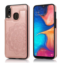 Load image into Gallery viewer, Double Buckle Mandala Pattern PU+TPU Protective Case with Card Slots &amp; Holder &amp; Photo Frame, For Samsung Galaxy A10e / A20e, For Samsung Galaxy A20 / A30, For Samsung Galaxy A50 / A50s, For Samsung Galaxy A51, For Samsung Galaxy A70                    ...