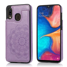 Load image into Gallery viewer, Double Buckle Mandala Pattern PU+TPU Protective Case with Card Slots &amp; Holder &amp; Photo Frame, For Samsung Galaxy A10e / A20e, For Samsung Galaxy A20 / A30, For Samsung Galaxy A50 / A50s, For Samsung Galaxy A51, For Samsung Galaxy A70                    ...