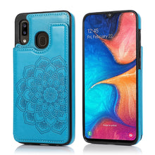 Load image into Gallery viewer, Double Buckle Mandala Pattern PU+TPU Protective Case with Card Slots &amp; Holder &amp; Photo Frame, For Samsung Galaxy A10e / A20e, For Samsung Galaxy A20 / A30, For Samsung Galaxy A50 / A50s, For Samsung Galaxy A51, For Samsung Galaxy A70                    ...