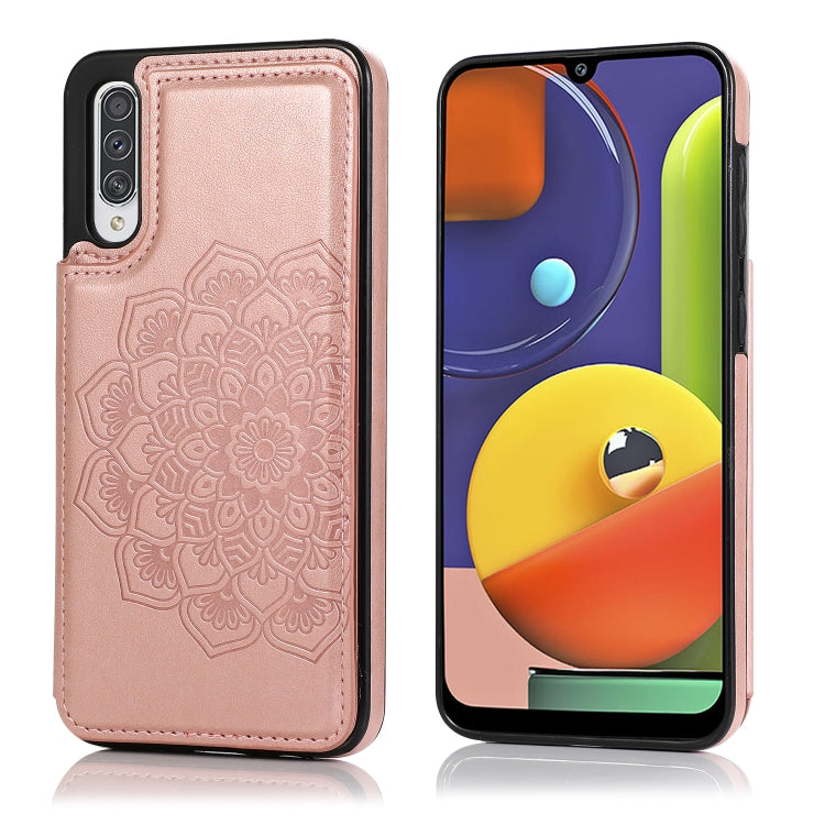 Double Buckle Mandala Pattern PU+TPU Protective Case with Card Slots & Holder & Photo Frame, For Samsung Galaxy A10e / A20e, For Samsung Galaxy A20 / A30, For Samsung Galaxy A50 / A50s, For Samsung Galaxy A51, For Samsung Galaxy A70                    ...