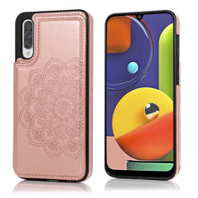 Load image into Gallery viewer, Double Buckle Mandala Pattern PU+TPU Protective Case with Card Slots &amp; Holder &amp; Photo Frame, For Samsung Galaxy A10e / A20e, For Samsung Galaxy A20 / A30, For Samsung Galaxy A50 / A50s, For Samsung Galaxy A51, For Samsung Galaxy A70                    ...