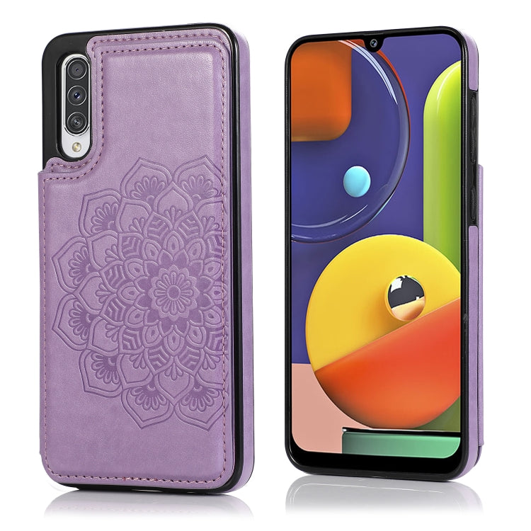 Double Buckle Mandala Pattern PU+TPU Protective Case with Card Slots & Holder & Photo Frame, For Samsung Galaxy A10e / A20e, For Samsung Galaxy A20 / A30, For Samsung Galaxy A50 / A50s, For Samsung Galaxy A51, For Samsung Galaxy A70                    ...
