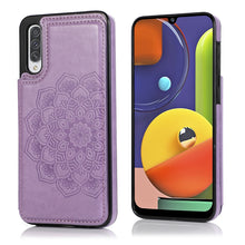 Load image into Gallery viewer, Double Buckle Mandala Pattern PU+TPU Protective Case with Card Slots &amp; Holder &amp; Photo Frame, For Samsung Galaxy A10e / A20e, For Samsung Galaxy A20 / A30, For Samsung Galaxy A50 / A50s, For Samsung Galaxy A51, For Samsung Galaxy A70                    ...